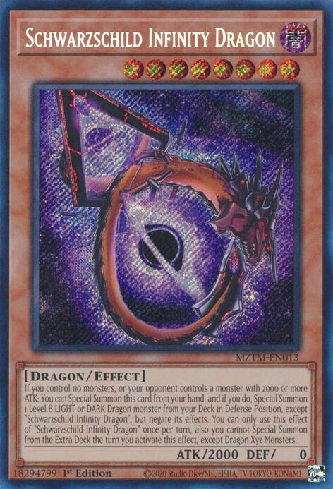 Schwarzschild Infinity Dragon [MZTM-EN013] Secret Rare | Shuffle n Cut Hobbies & Games