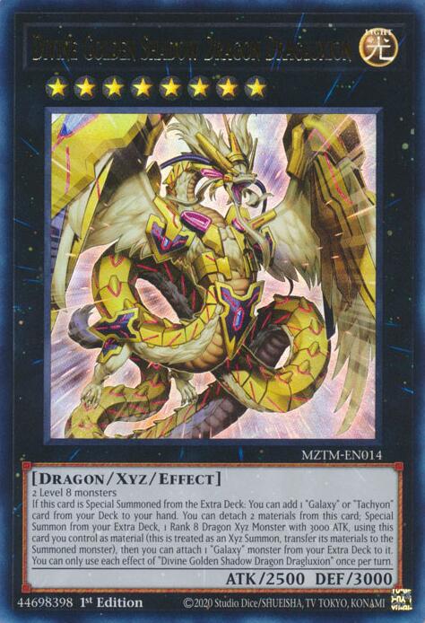 Divine Golden Shadow Dragon Dragluxion [MZTM-EN014] Ultra Rare | Shuffle n Cut Hobbies & Games