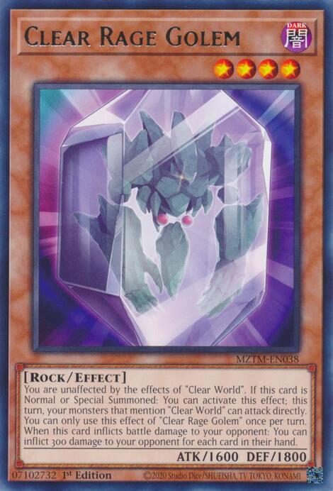 Clear Rage Golem [MZTM-EN038] Rare | Shuffle n Cut Hobbies & Games