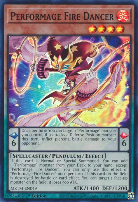 Performage Fire Dancer [MZTM-EN049] Super Rare | Shuffle n Cut Hobbies & Games