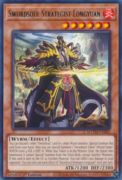 Swordsoul Strategist Longyuan [MZTM-EN082] Rare | Shuffle n Cut Hobbies & Games