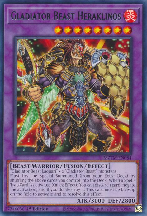 Gladiator Beast Heraklinos [MZTM-EN084] Rare | Shuffle n Cut Hobbies & Games