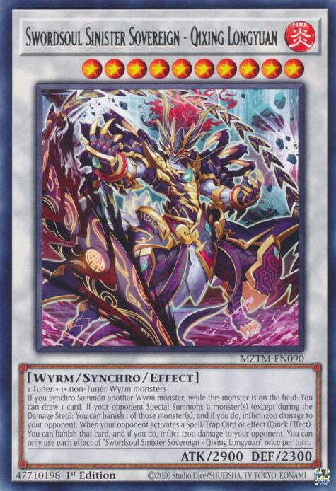 Swordsoul Sinister Sovereign - Qixing Longyuan [MZTM-EN090] Rare | Shuffle n Cut Hobbies & Games