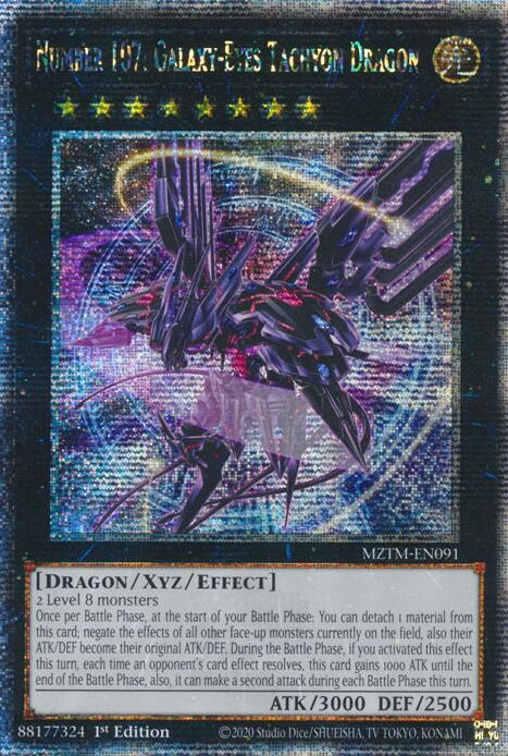 Number 107: Galaxy-Eyes Tachyon Dragon (Quarter Century Secret Rare) [MZTM-EN091] Quarter Century Secret Rare | Shuffle n Cut Hobbies & Games