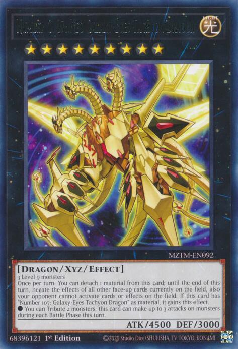 Number C107: Neo Galaxy-Eyes Tachyon Dragon [MZTM-EN092] Rare | Shuffle n Cut Hobbies & Games