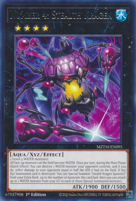 Number 4: Stealth Kragen [MZTM-EN095] Rare | Shuffle n Cut Hobbies & Games