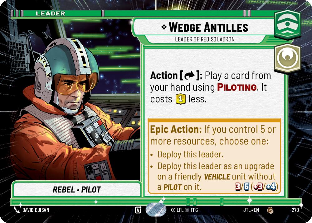 Wedge Antilles - Leader of Red Squadron (270) (Hyperspace) (270) [Jump to Lightspeed] | Shuffle n Cut Hobbies & Games