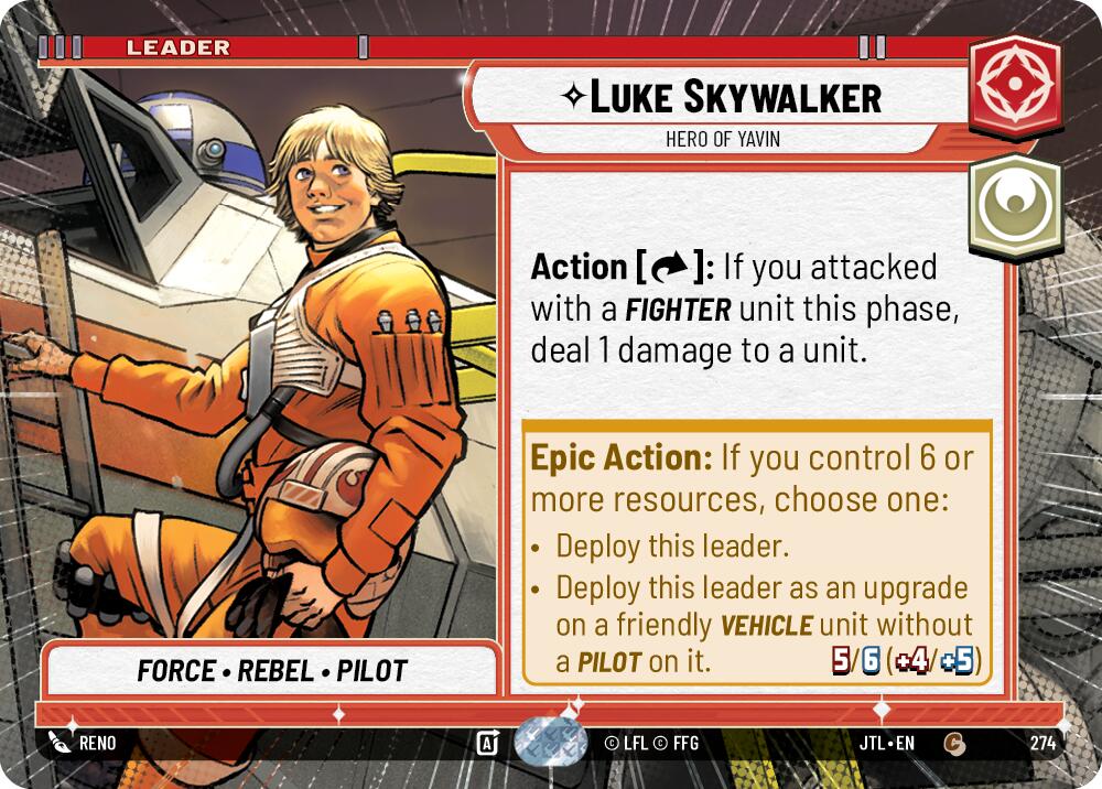 Luke Skywalker - Hero of Yavin (274) (Hyperspace) (274) [Jump to Lightspeed] | Shuffle n Cut Hobbies & Games