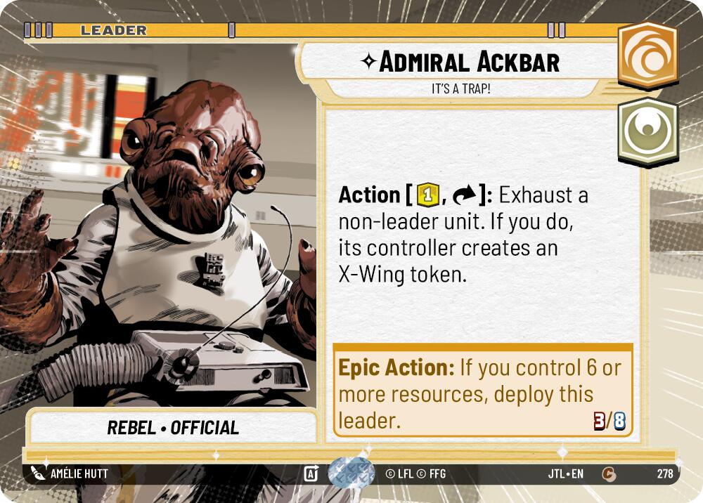 Admiral Ackbar - It's A Trap! (278) (Hyperspace) (278) [Jump to Lightspeed] | Shuffle n Cut Hobbies & Games