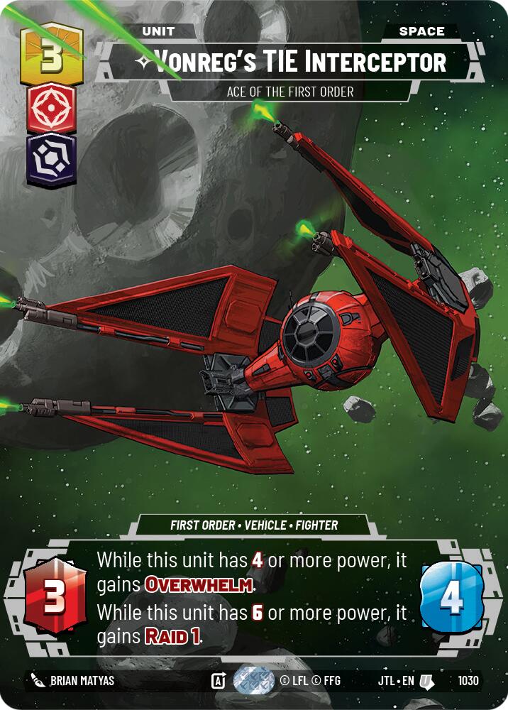 Vonreg's TIE Interceptor - Ace of the First Order (1030) (Prestige) (1030) [Jump to Lightspeed] | Shuffle n Cut Hobbies & Games