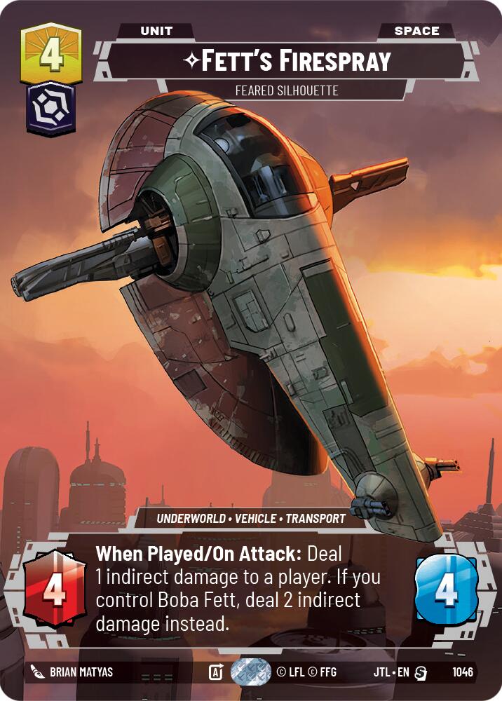 Fett's Firespray - Feared Silhouette (1046) (Prestige) (1046) [Jump to Lightspeed] | Shuffle n Cut Hobbies & Games