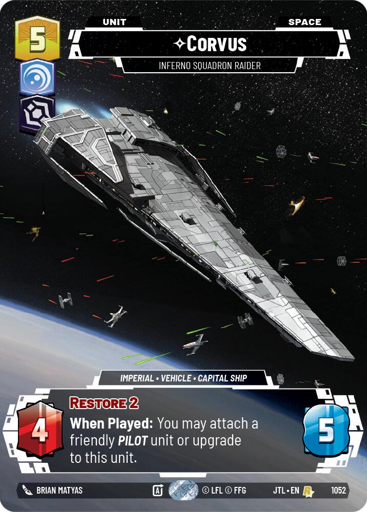 Corvus - Inferno Squadron Raider (1052) (Prestige Foil) (1052) [Jump to Lightspeed] | Shuffle n Cut Hobbies & Games