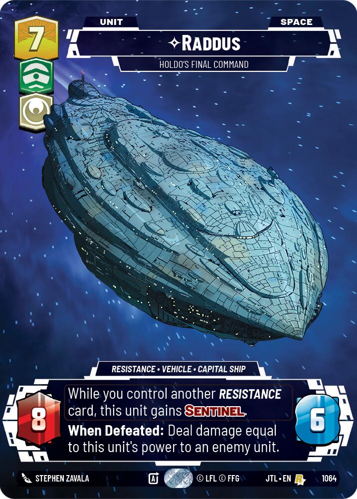 Raddus - Holdo's Final Command (1064) (Prestige Foil) (1064) [Jump to Lightspeed] | Shuffle n Cut Hobbies & Games