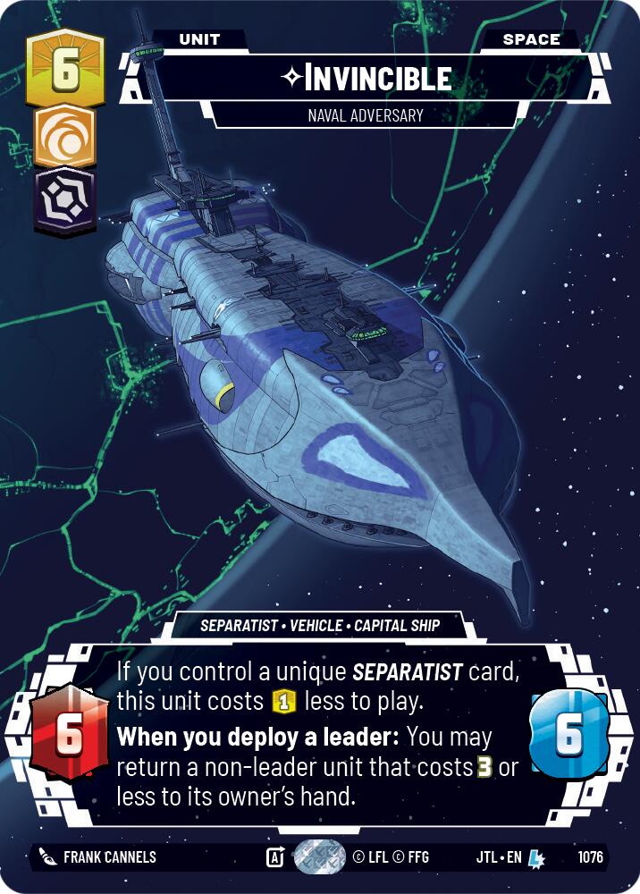 Invincible - Naval Adversary (1076) (Prestige Foil) (1076) [Jump to Lightspeed] | Shuffle n Cut Hobbies & Games