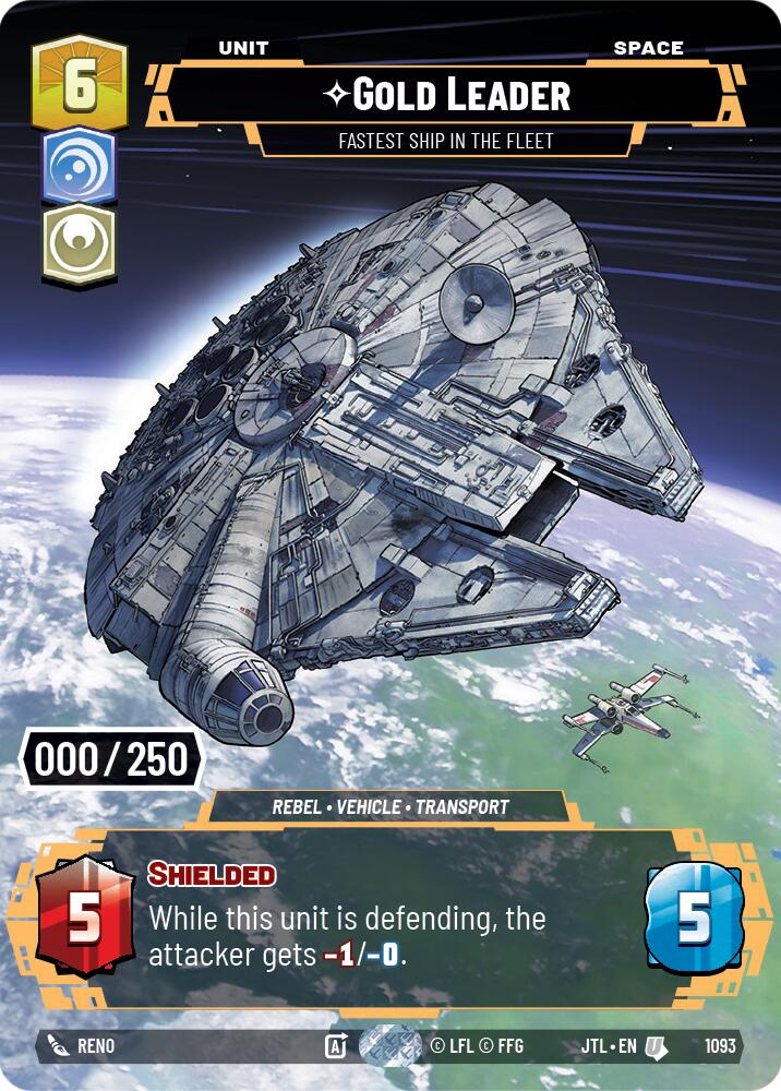 Gold Leader - Fastest Ship in the Fleet (1093) (Serialized) (1093) [Jump to Lightspeed] | Shuffle n Cut Hobbies & Games