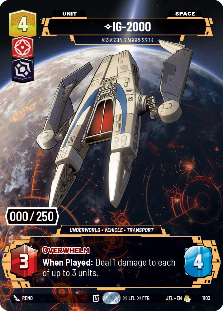 IG-2000 - Assassin's Aggressor (1103) (Serialized) (1103) [Jump to Lightspeed] | Shuffle n Cut Hobbies & Games