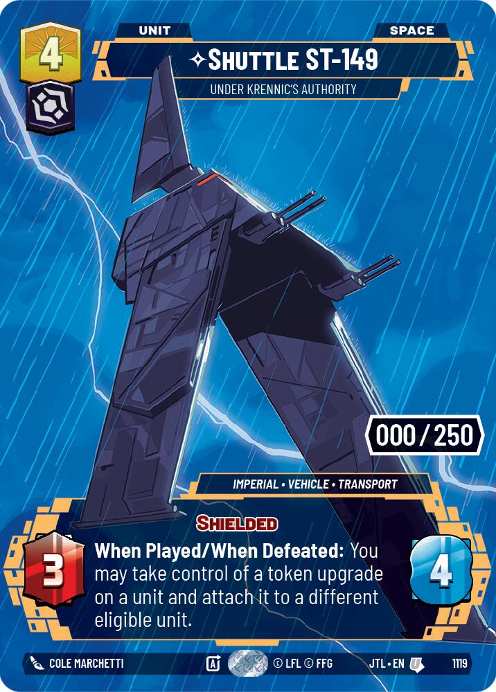 Shuttle ST-149 - Under Krennic's Authority (1119) (Serialized) (1119) [Jump to Lightspeed] | Shuffle n Cut Hobbies & Games
