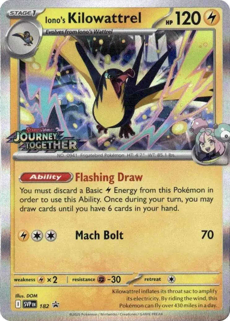 Iono's Kilowattrel (Prerelease) [Scarlet & Violet: Black Star Promos] | Shuffle n Cut Hobbies & Games