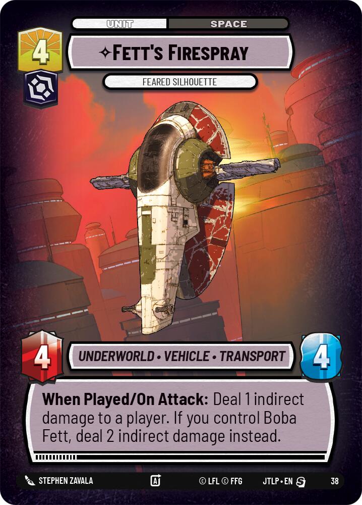 Fett's Firespray - Feared Silhouette (38) (38) [Jump to Lightspeed: Weekly Play] | Shuffle n Cut Hobbies & Games