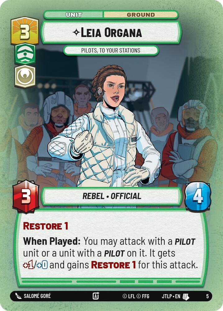 Leia Organa - Pilots, To Your Stations (5) (5) [Jump to Lightspeed: Weekly Play] | Shuffle n Cut Hobbies & Games
