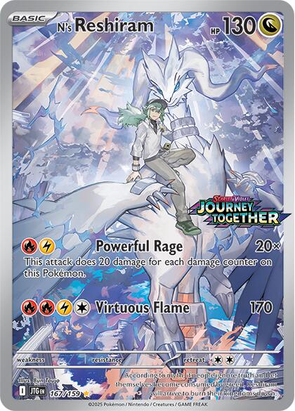 N's Reshiram (167/159) (Journey Together Stamp) [Scarlet & Violet: Journey Together] | Shuffle n Cut Hobbies & Games