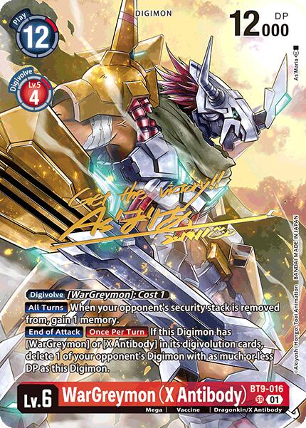 WarGreymon (X Antibody) [BT9-016] (Signed) [World Convergence] | Shuffle n Cut Hobbies & Games