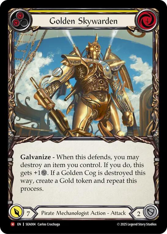 Golden Skywarden [SEA004] (High Seas)  Rainbow Foil | Shuffle n Cut Hobbies & Games