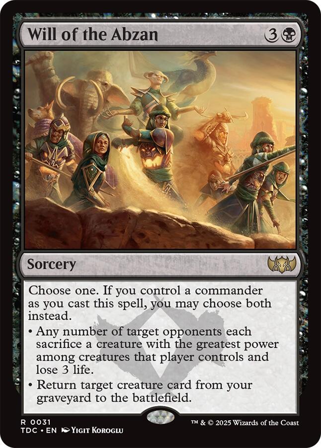 Will of the Abzan [Tarkir: Dragonstorm Commander] | Shuffle n Cut Hobbies & Games