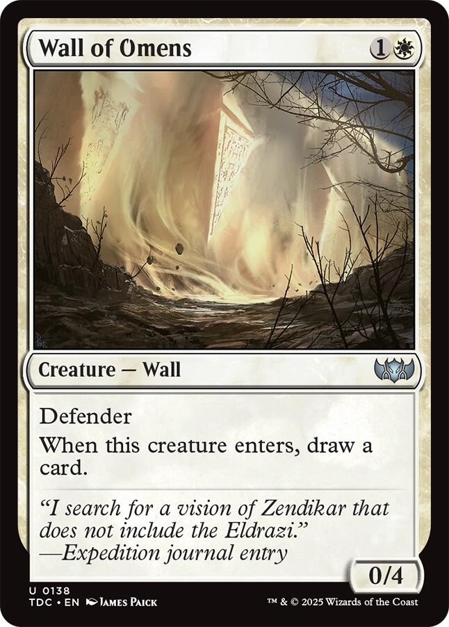 Wall of Omens [Tarkir: Dragonstorm Commander] | Shuffle n Cut Hobbies & Games