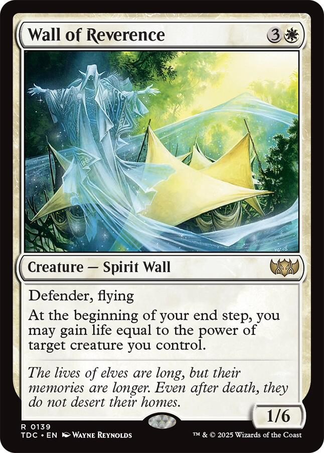 Wall of Reverence [Tarkir: Dragonstorm Commander] | Shuffle n Cut Hobbies & Games