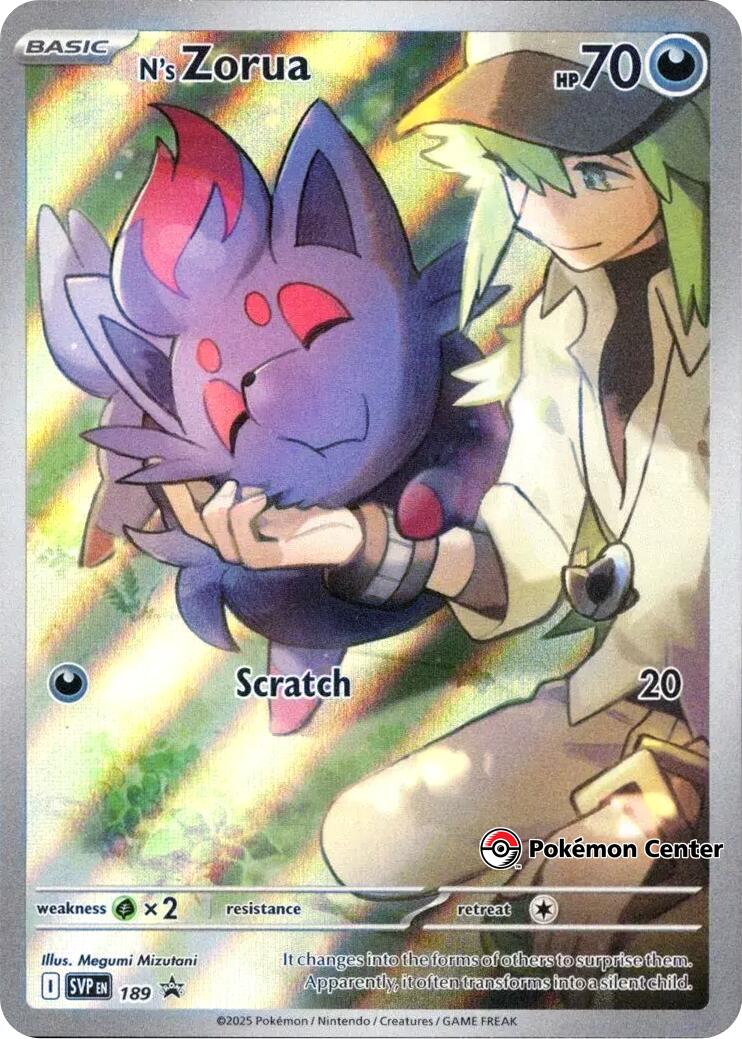 N's Zorua (SVP189) (Pokemon Center Exclusive) [Scarlet & Violet: Black Star Promos] | Shuffle n Cut Hobbies & Games