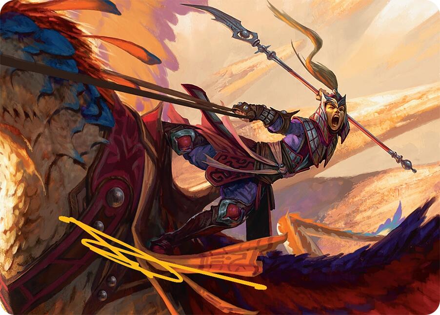 Dragonback Lancer Art Card (3/54) (Gold-Stamped Signature) [Tarkir: Dragonstorm Art Series] | Shuffle n Cut Hobbies & Games