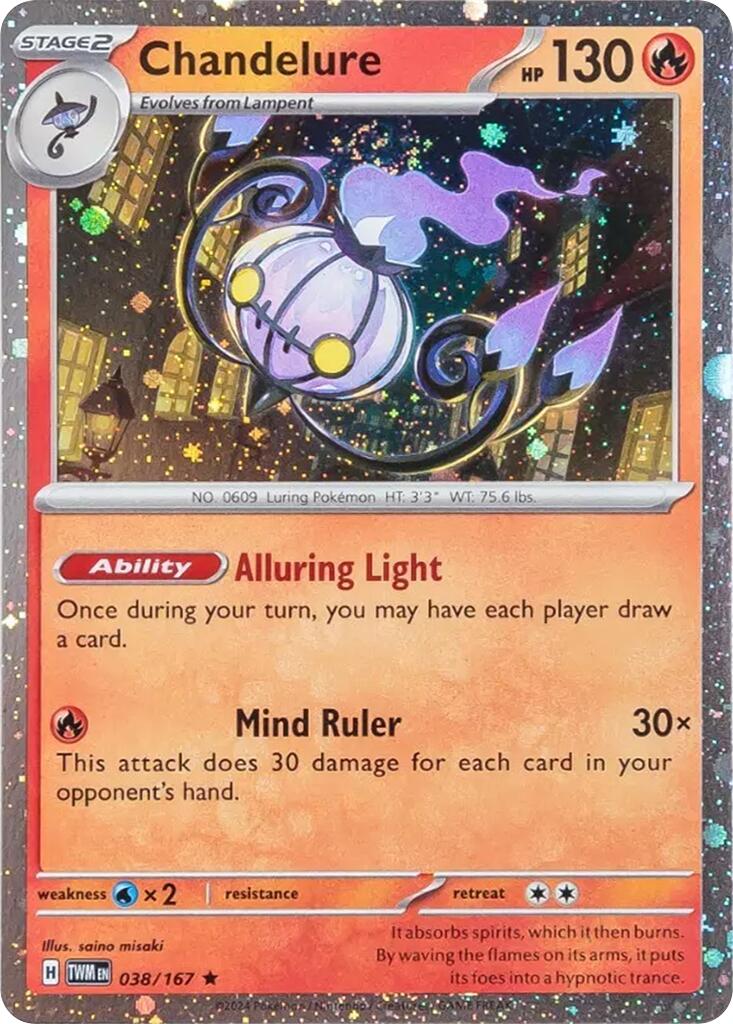 Chandelure (038/167) (Cosmos Holo) [Scarlet & Violet: Twilight Masquerade] | Shuffle n Cut Hobbies & Games