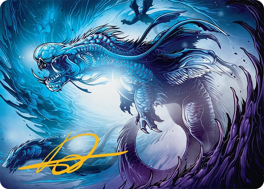 Roiling Dragonstorm Art Card (33/54) (Gold-Stamped Signature) [Tarkir: Dragonstorm Art Series] | Shuffle n Cut Hobbies & Games