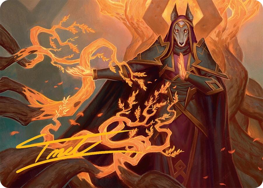 Abzan Devotee Art Card (10/54) (Gold-Stamped Signature) [Tarkir: Dragonstorm Art Series] | Shuffle n Cut Hobbies & Games