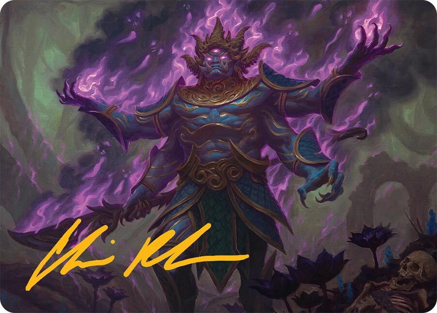 Rot-Curse Rakshasa Art Card (13/54) (Gold-Stamped Signature) [Tarkir: Dragonstorm Art Series] | Shuffle n Cut Hobbies & Games