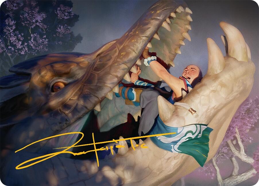 Jaws of Defeat Art Card (53/54) (Gold-Stamped Signature) [Tarkir: Dragonstorm Art Series] | Shuffle n Cut Hobbies & Games
