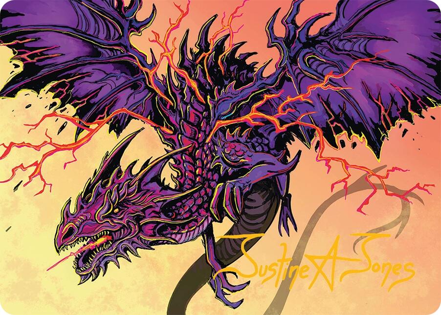 Stormshriek Feral Art Card (35/54) (Gold-Stamped Signature) [Tarkir: Dragonstorm Art Series] | Shuffle n Cut Hobbies & Games