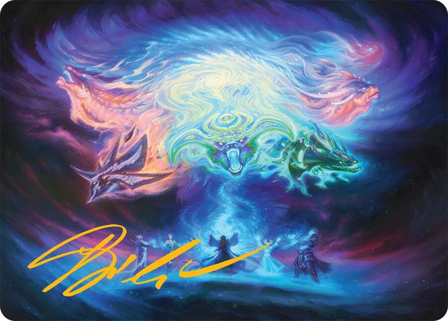 Call the Spirit Dragons Art Card (21/54) (Gold-Stamped Signature) [Tarkir: Dragonstorm Art Series] | Shuffle n Cut Hobbies & Games