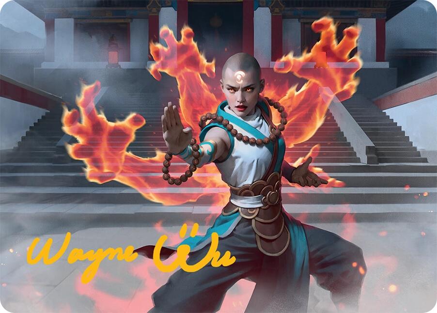 Flamehold Grappler Art Card (24/54) (Gold-Stamped Signature) [Tarkir: Dragonstorm Art Series] | Shuffle n Cut Hobbies & Games