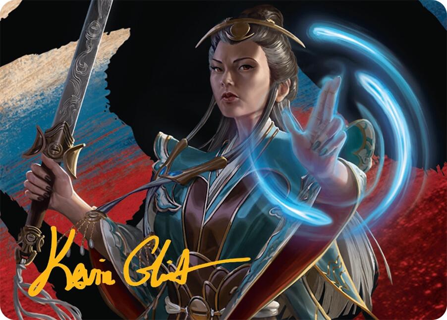 Narset, Jeskai Waymaster Art Card (44/54) (Gold-Stamped Signature) [Tarkir: Dragonstorm Art Series] | Shuffle n Cut Hobbies & Games