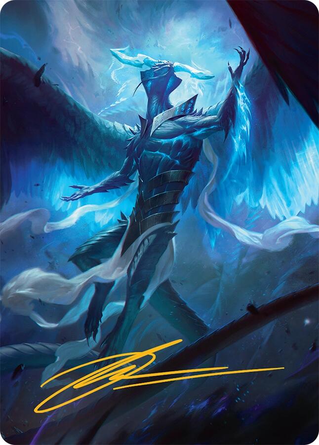 Ugin, Eye of the Storms Art Card (1/54) (Gold-Stamped Signature) [Tarkir: Dragonstorm Art Series] | Shuffle n Cut Hobbies & Games