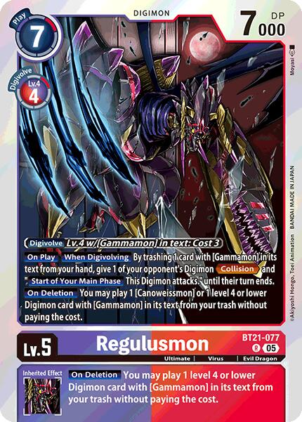 Regulusmon [BT21-077] [World Convergence] | Shuffle n Cut Hobbies & Games