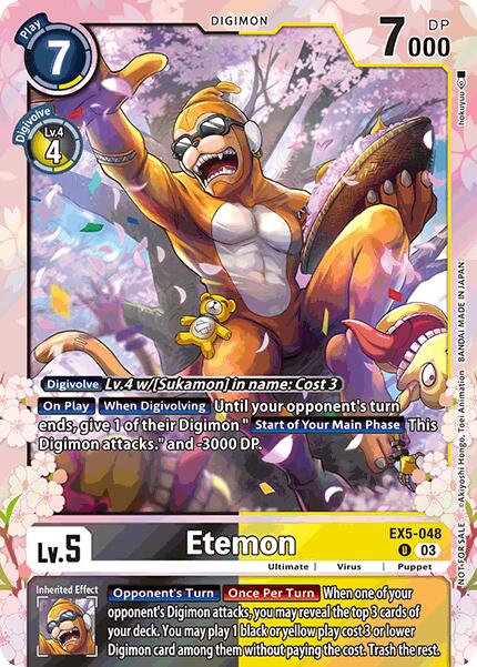 Etemon [EX5-048] (Regulation Battle Vol. 1) [Animal Colosseum Promos] | Shuffle n Cut Hobbies & Games