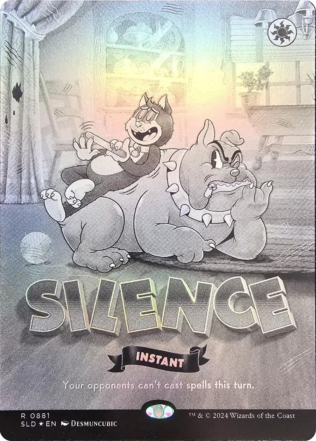 Silence (0881) (Black & White Foil) [Secret Lair Drop Series] | Shuffle n Cut Hobbies & Games