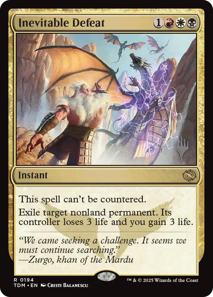 Inevitable Defeat [Tarkir: Dragonstorm Promos] | Shuffle n Cut Hobbies & Games