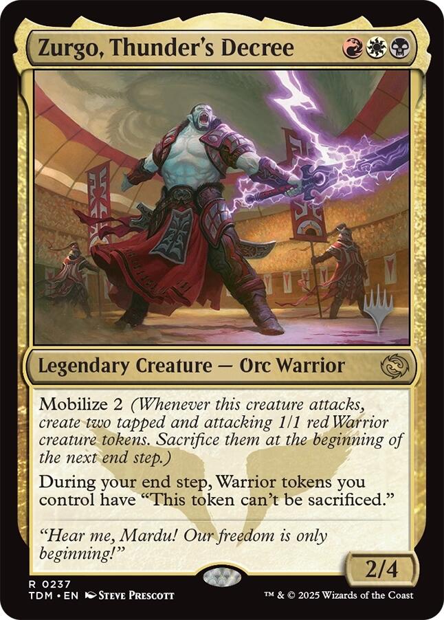 Zurgo, Thunder's Decree [Tarkir: Dragonstorm Promos] | Shuffle n Cut Hobbies & Games