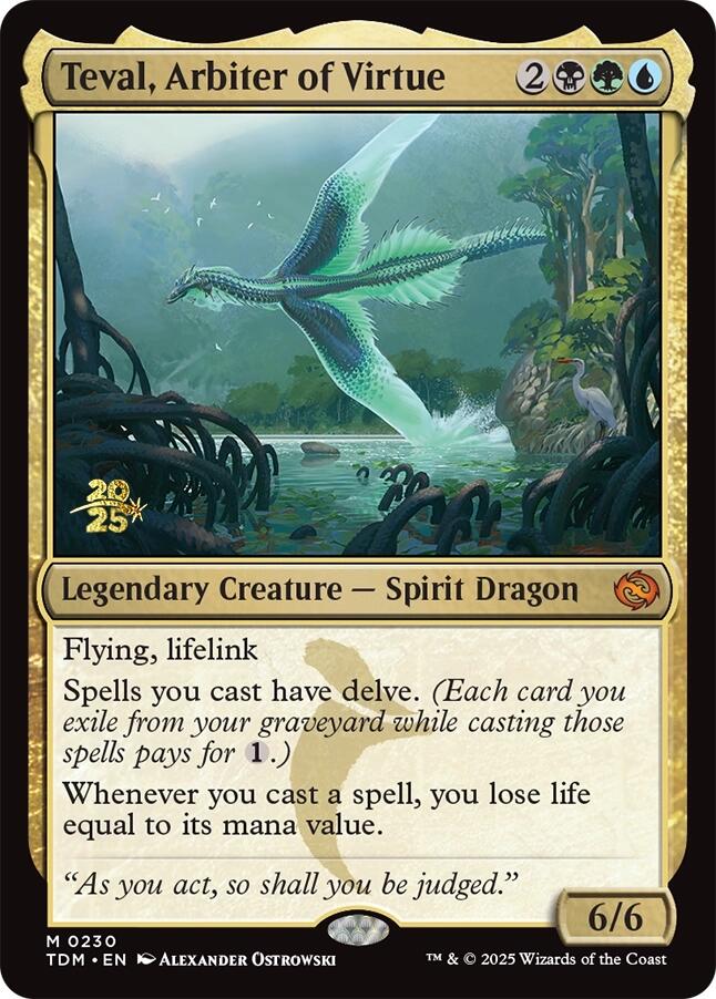 Teval, Arbiter of Virtue [Tarkir: Dragonstorm Prerelease Promos] | Shuffle n Cut Hobbies & Games