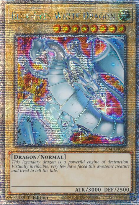 Blue-Eyes White Dragon (New Art) [RA04-EN002] Quarter Century Secret Rare | Shuffle n Cut Hobbies & Games