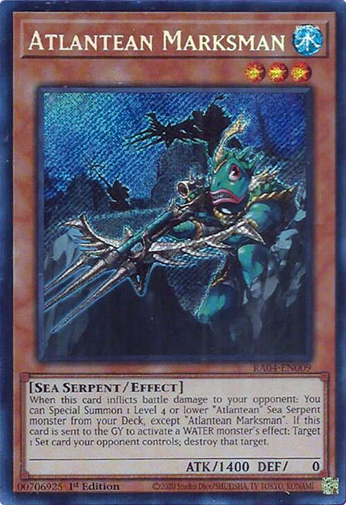 Atlantean Marksman [RA04-EN009] Secret Rare | Shuffle n Cut Hobbies & Games